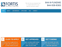 Tablet Screenshot of fortisbusinessfunding.com
